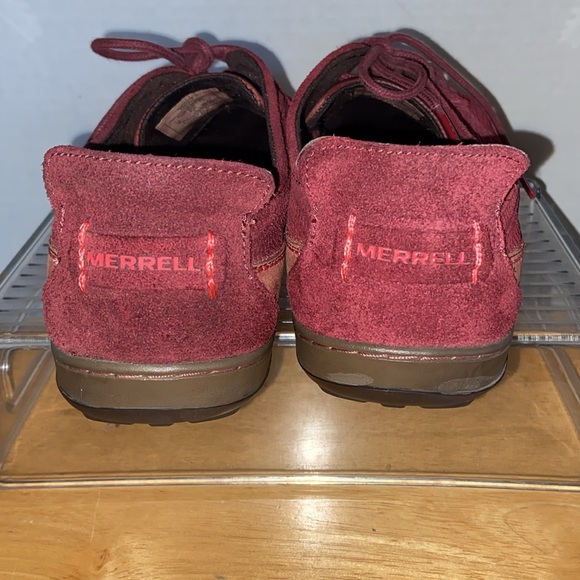 MERRELL Ashland Tie Red Ochre Full Grain Leather Walking Shoes size 9 - Picture 3 of 5